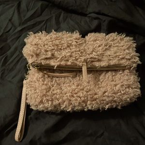 Muva/Blush Faux Fur Clutch Purse